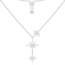 APM Triple Météorites Adjustable Necklace - Silver #AC3350OX