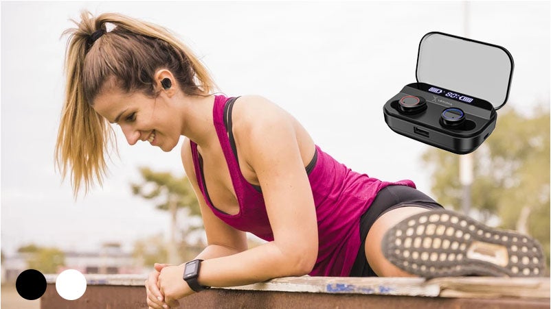 The Lexuma XBud-Z True Wireless In-Ear Bluetooth Earbuds are ideal for working out and listening to music.