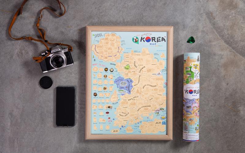 Travel to Korea - Korea Scratch Travel Map