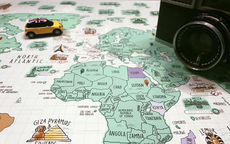 Travel Around the World - World Scratch Travel Map