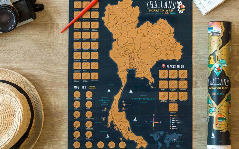 Thailand Scratch Travel Map takes you to travel around Thailand