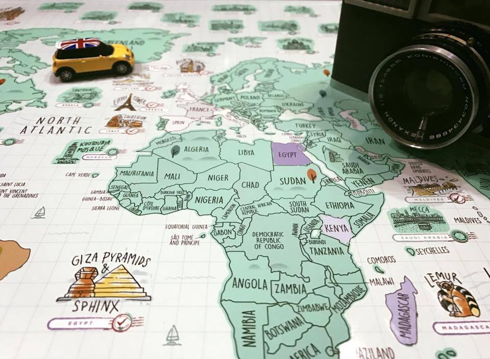World Scratch Travel Map - Travel around the World -iMartCity closer look