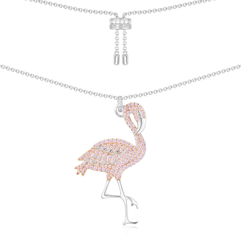 APM Flamingo Adjustable Necklace - Silver #AC3922XORW