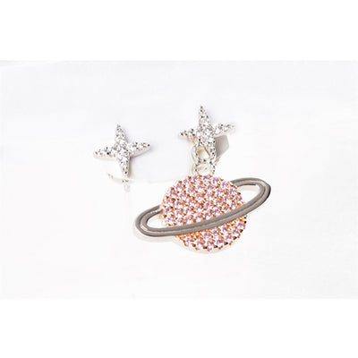 APM AE10559XORW  Asymmetric Pink Planet Ear Rings and Stud  Silver  Women jewellery