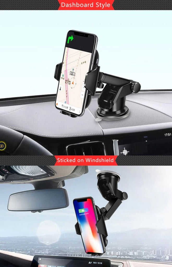 Lexuma Xmount ACM-1009 Automatic Infrared Sensor Qi fast charging Wireless Car Charger Mount for iPhone Xs Samsung S10 E S9 S8 Plus mobile device phone accessories Vehicle phone holder Car Cradles adapter with infrared motion sensor Charging Dock Easy One touch One Tap Auto-Sensor Auto-Clamping Auto-Lock Safety First Cell Phone Car Air Vent Holder Safety on road 4 Dash Smartphone dashboard All-in-one Universal Adjustable Car Mount - iMartCity