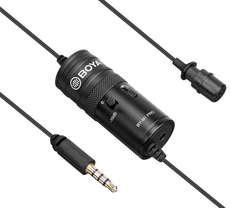 BOYA BY-M1 Pro universal lavalier microphone-compatible with PC smartphones camera audio recorders clip-on mic foam windscreen close up