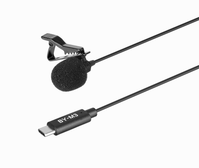 iMartCity BOYA Clip-on Mic BY-M3 for Type-C devices smartphone long cable for various usage environment indoor outdoor filming recording closeup