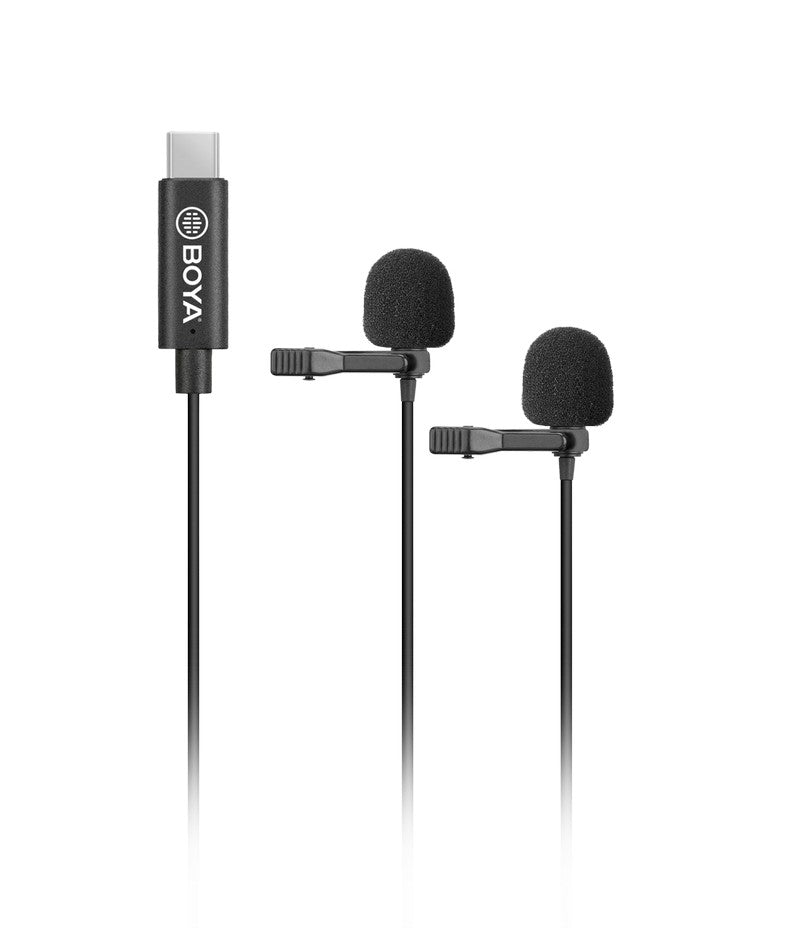 iMartCity BOYA BY-M3D Digital Dual Lavalier Microphones clip-on mic for Type-C devices smartphone tablets ultra-long cables differences between M3 and M3D application with mobile phone overall design