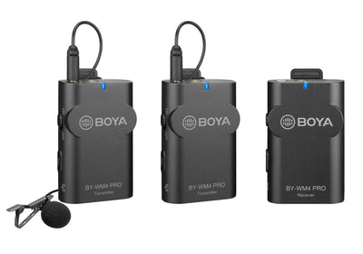 iMartCity BOYA BY-WM4 Pro Dual-Channel Digital Wireless Microphone for camera smartphone filming hands free mic one receiver two transmitters