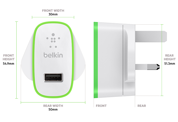 Belkin BOOST UP 12W 2.4A Charger with ChargeSync Cable for iPad and iPhone 5