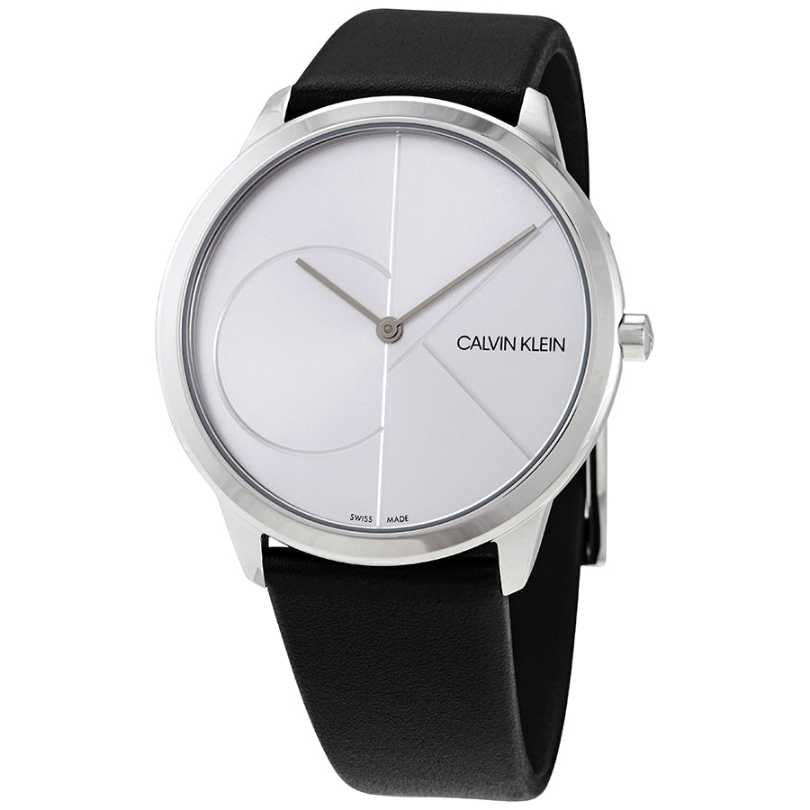 NEW Calvin Klein Minimal Leather Mens Watches - Black K3M211CY