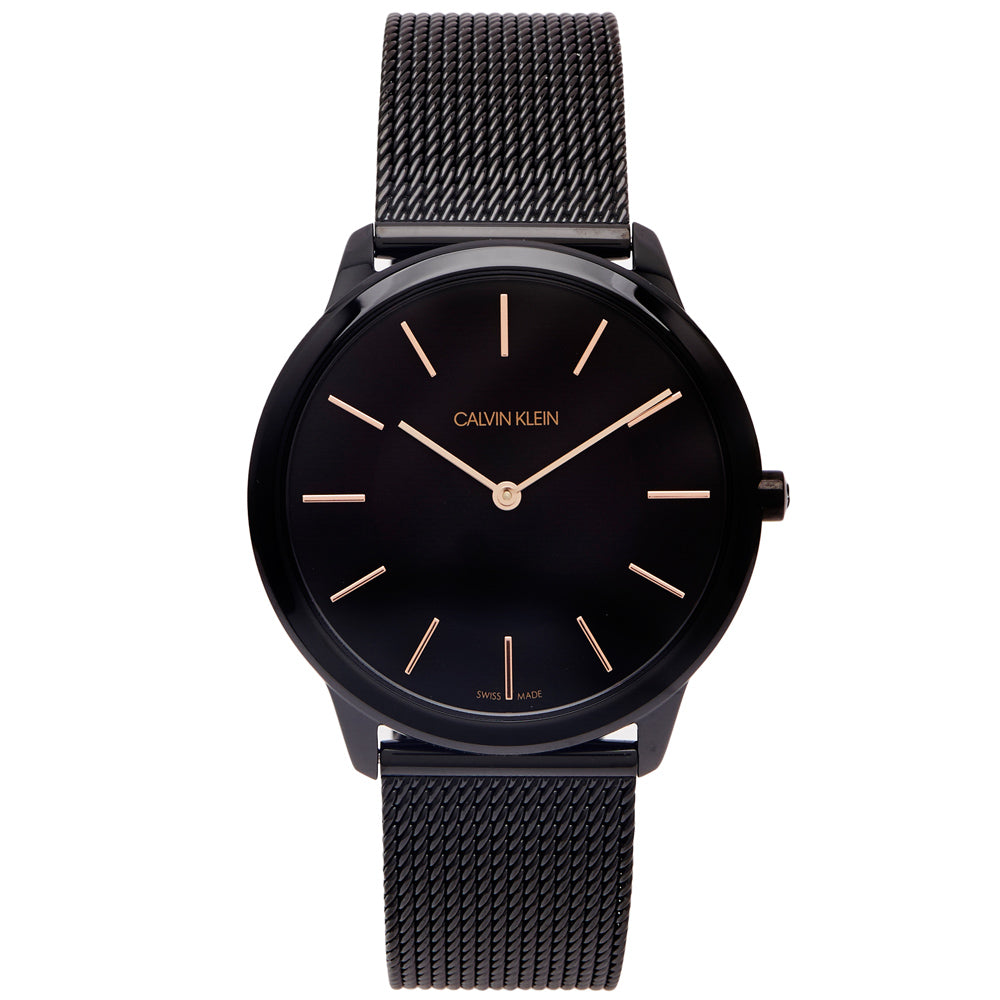 NEW Calvin Klein Minimal PVD Mens Watches - Black K3M21421