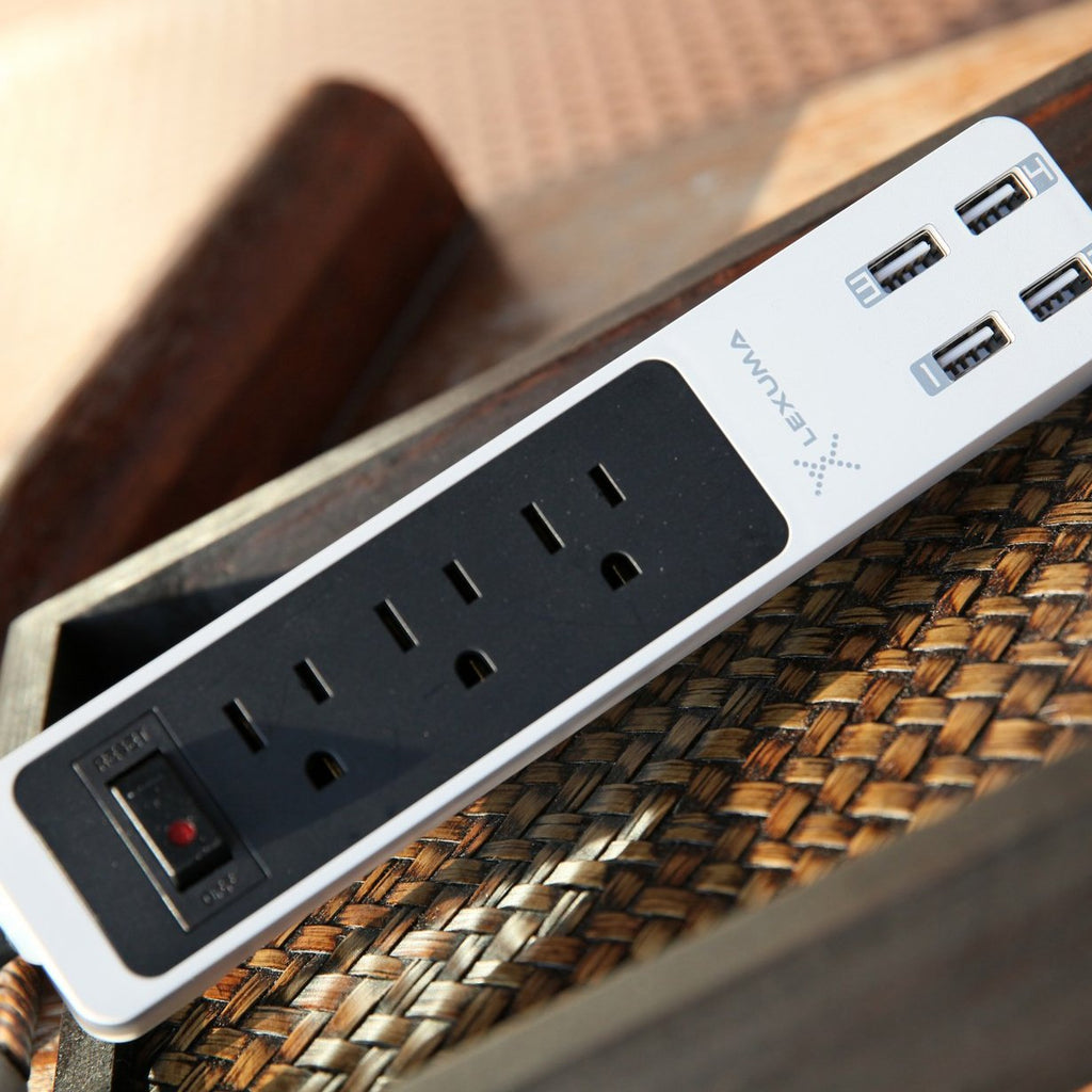 Lexuma XStrip XPS-SB1340 3 Gang US 15A Socket Mini USB Power Strip with 4 USB Ports 5V 6A Overload Surge Protector Protected Standard 3-Outlets All-in-one Wholesale Certificated 3 Electric US plugs Plus Fast Charging Station Multi-Outlets White AC Plugs and Extension Cord Travel Size Power Strip overview – iMartCity