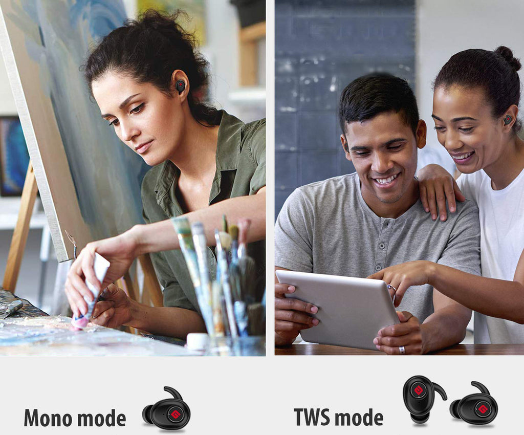 Geekee True Wireless In-Ear Bluetooth IPX5 Sports Earbuds imartcity dual mode music experience