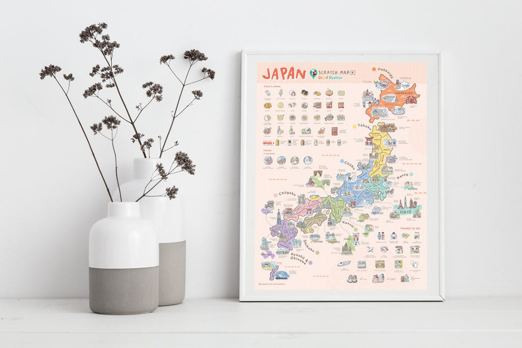 Japan Scratch Travel Map - Travel to Japan - iMartCity home decoration