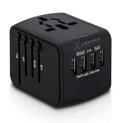 Universal Travel Adapter UTA-1440 All in One Worldwide Charger for US EU UK AUS with 4 USB Port epicka verbatim european outlet momax insignia global kit bez hyleton worldwide targus APK032us eagle creek foval power step down voltage power converter target - iMartCity