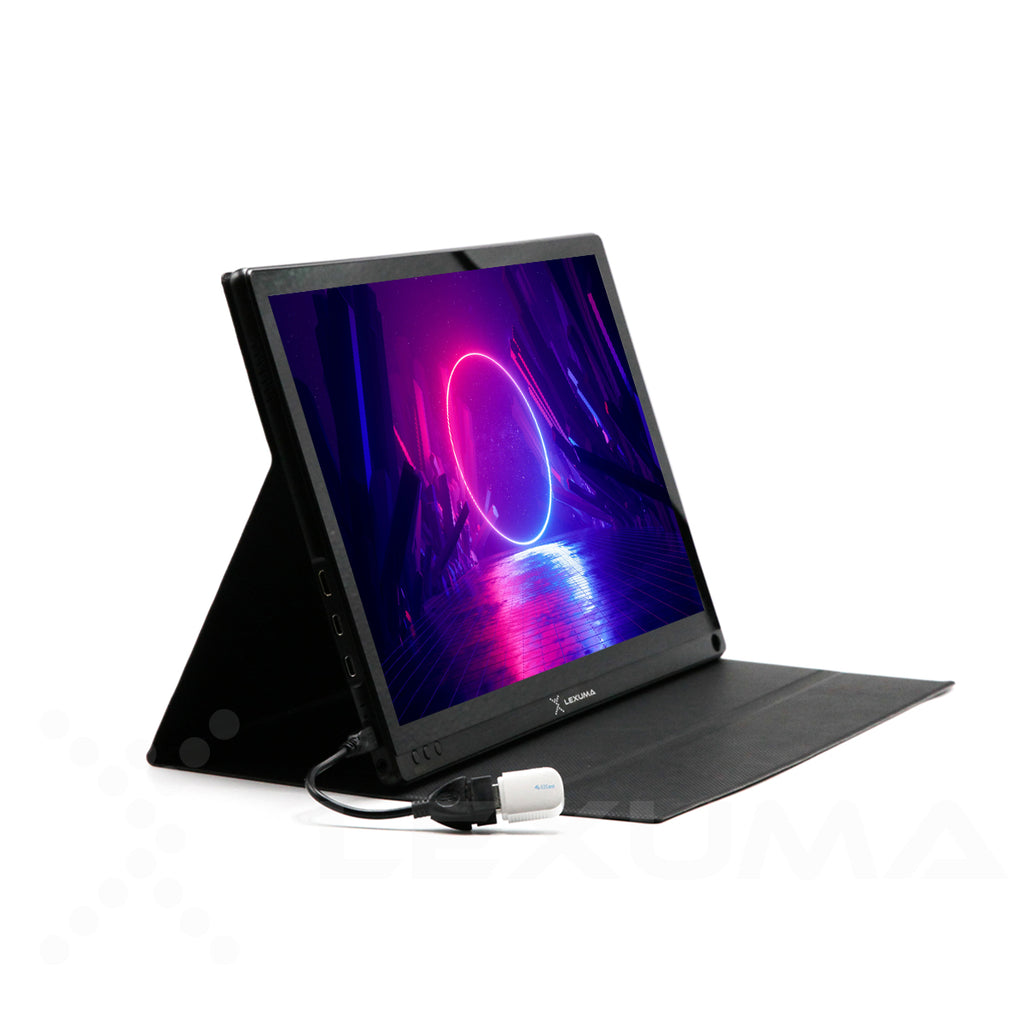 Lexuma XScreen Duo - 15.6" 1080 Full HD Portable Monitor with 8000mAh Built-in Battery Supports Type-C/HDMI/Wireless Connection