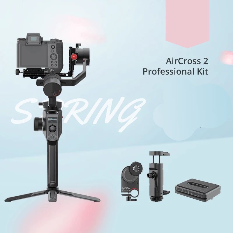 MOZA AirCross 2 Professional Camera Stabilizer beyond your imagination white color front black with professional kit