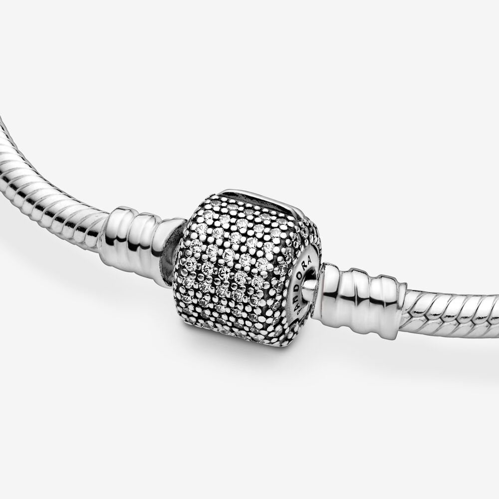 Pandora Silver Bracelet with Clear Cubic Zirconia #590723CZ-19