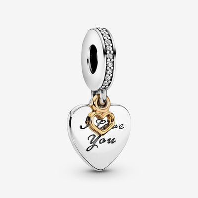 Pandora I Love You Forever Heart Dangle Charm #792042CZ