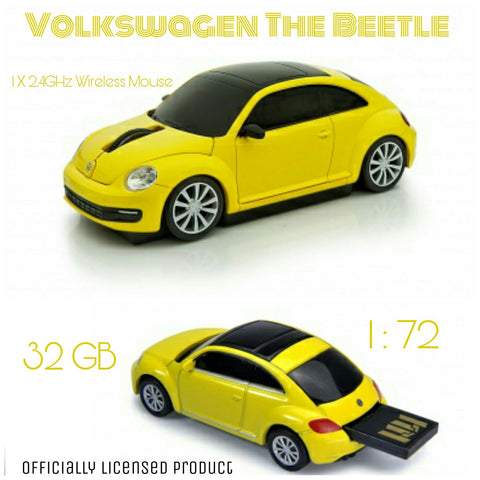 AutoDrive VW The Beetle2.4 GHZ Wireless Mouse + 16GB USB Combo - GadgetiCloud
