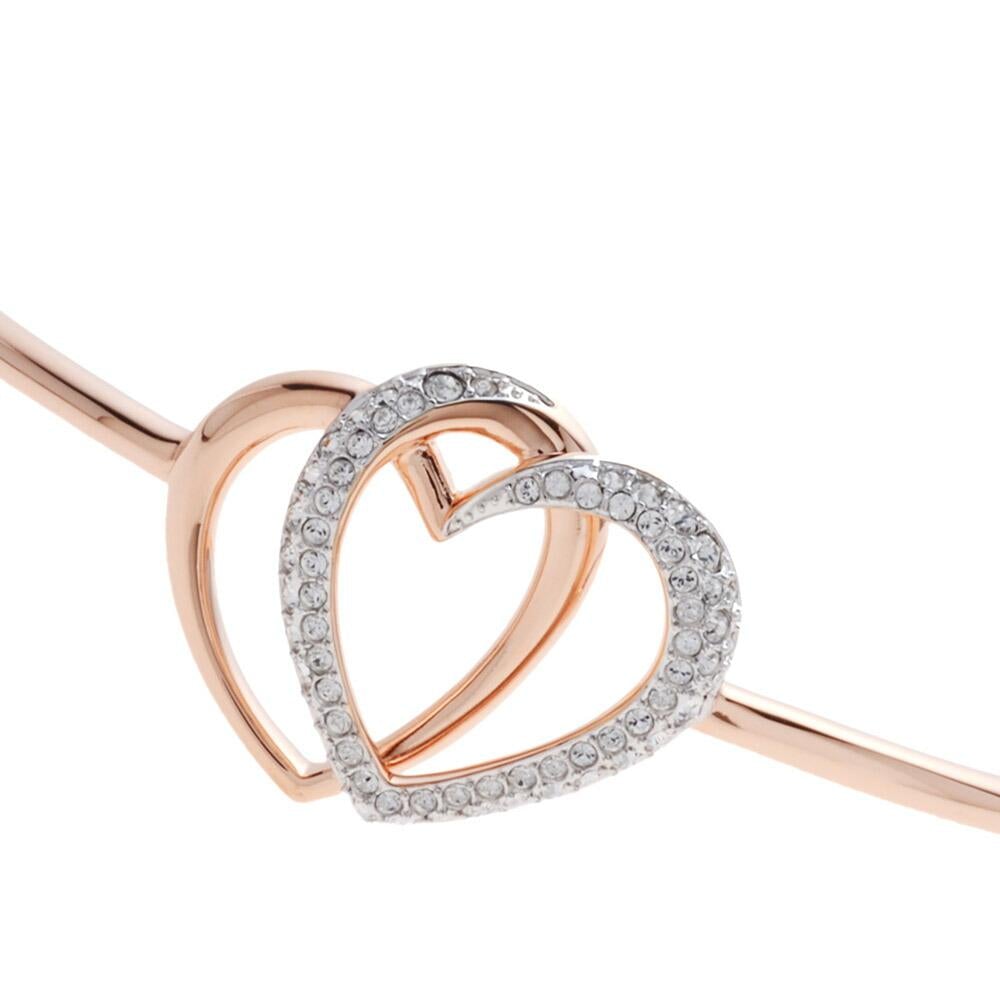 SWAROVSKI Dear Rose Gold Clear Crystal Heart Bangle 5194838