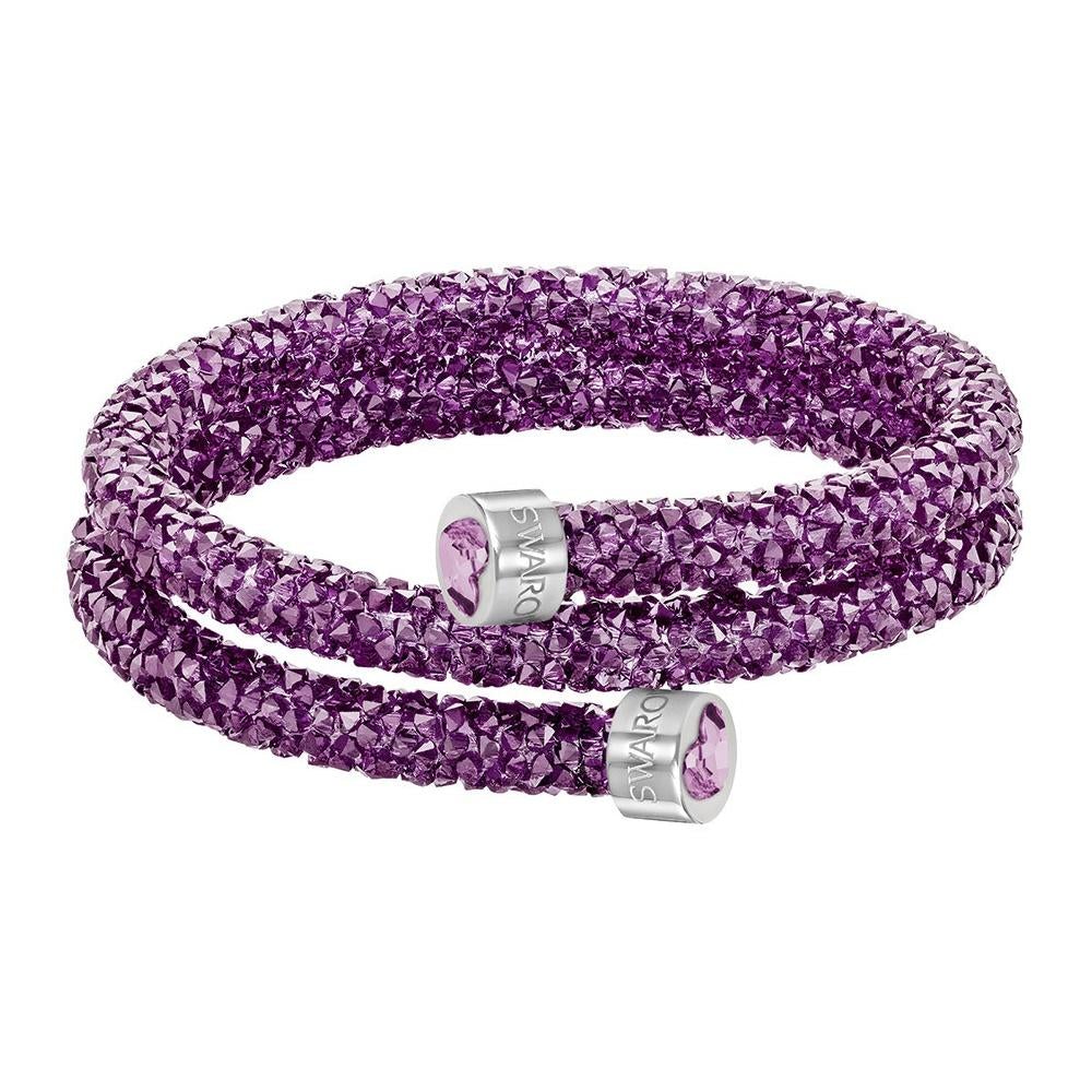 SWAROVSKI Crystaldust Heart Purple Double Bangle Small #5292451