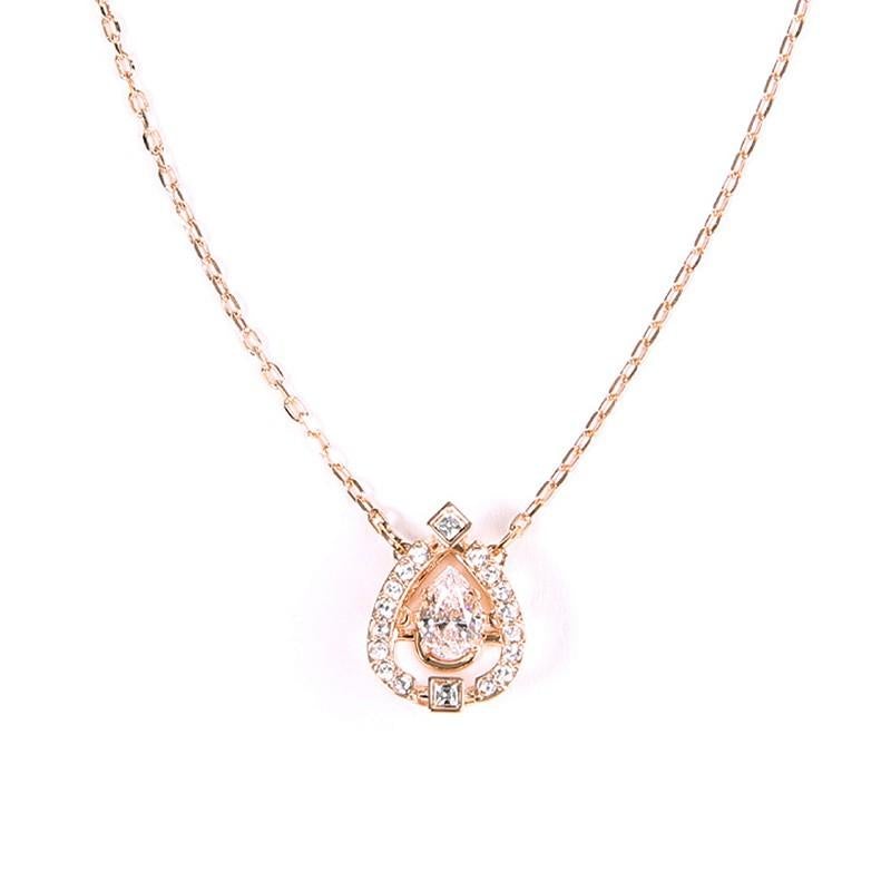 SWAROVSKI Sparkling Dance Pear Necklace - Rose Gold #5451993