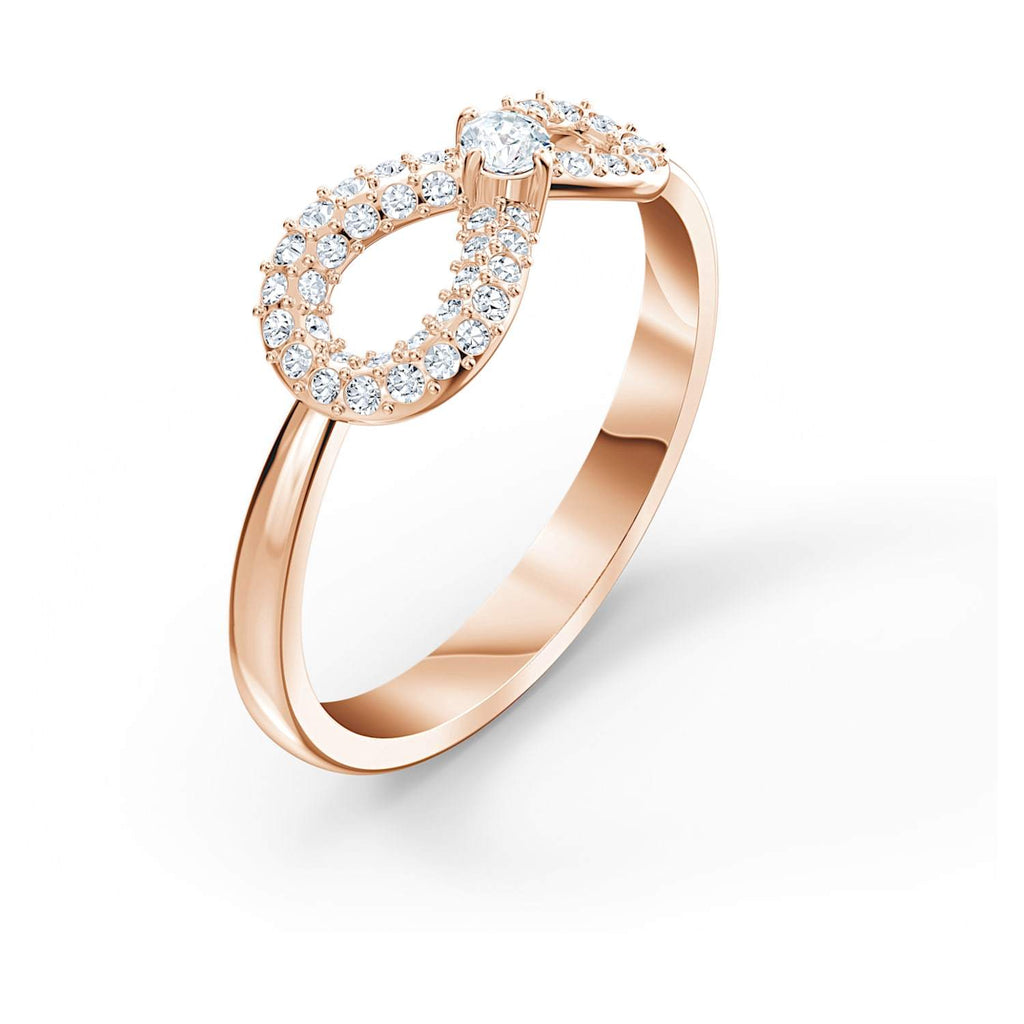 SWAROVSKI Infinity Ring - White & Rose Gold Tone Plated - Size 52 #5535400