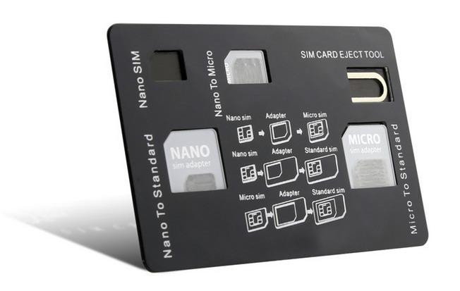 imartcity Sim Card Holder - Card Size Sim Adapter, Nano and Micro SIM slots, Eject Tool [Black]