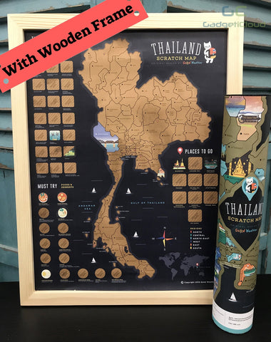 Thailand Scratch Travel Map with Frame -imartcity