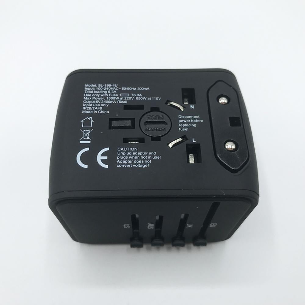 Universal Travel Adapter UTA-1440 All in One Worldwide Charger for US EU UK AUS with 4 USB Port epicka verbatim european outlet momax insignia global kit bez hyleton worldwide targus APK032us eagle creek foval power step down voltage power converter target - iMartCity
