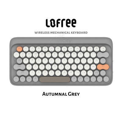 MartCity - Autumnal Grey Lofree Wireless Mac Mechanical Keyboard Aestival Blue Wireless Mac DOT Bluetooth Mechanical mini keyboard retro style Steampunk Vintage Typewriter azio unicomp ultra classic penna keyboard special color macbook keyboard