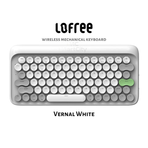 iMartCity - Vernal White Lofree Wireless Mac Mechanical Keyboard Wireless Mac DOT Bluetooth Mechanical mini keyboard retro style Steampunk Vintage Typewriter azio unicomp ultra classic penna keyboard