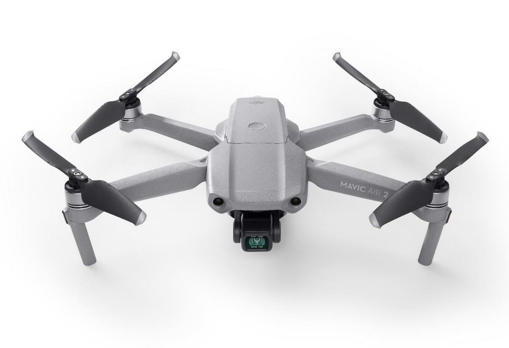 DJI Mavic Air 2 Fly More Combo - Drone Quadcopter UAV with 48MP Camera 4K Video 8K Hyperlapse 1/2" CMOS Sensor 3-Axis Gimbal 34min Flight Time ActiveTrack 3.0 Ocusync 2.0, Gray - dji-mavic-air-2-fly-more-combo-drone-front-top