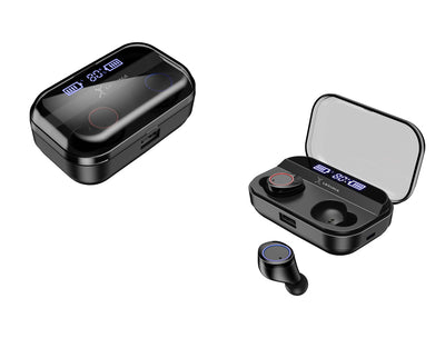 Lexuma Xbud-Z True Wireless stereo In-Ear Bluetooth With Charging Case IPX7 waterproof earbuds for working out running headphones earphones with power bank Water-resistant rechargeable mpow flame AS X2T+ ip8 jbl endurance dive jabra elite 65t ikanzi TWS-X9 x3t x4t tws apa itu tws i12 tozo t10 best wireless earbuds best wireless earbuds for working out - iMartCity black overview