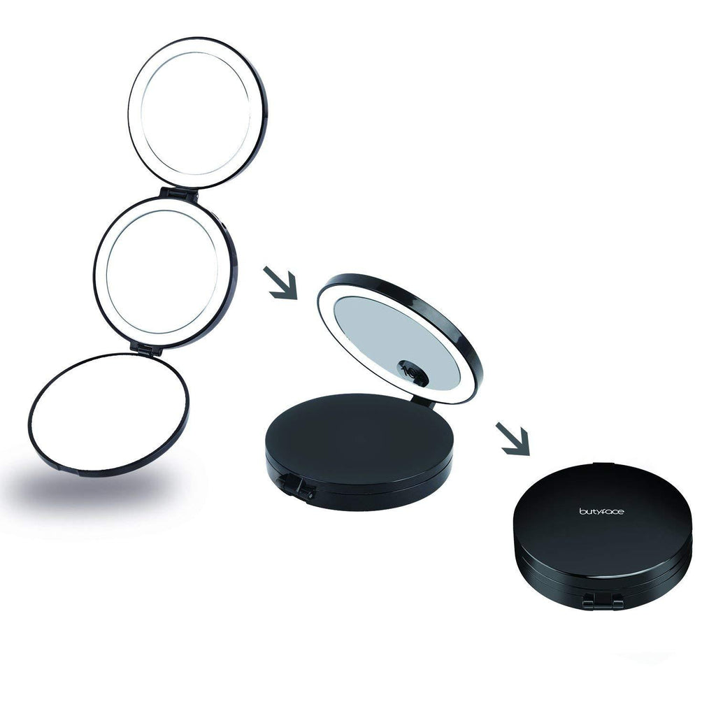 LED Lighted 3-fold Rechargeable Travel Makeup Mirror 7X/5X/1X magnifying mirror standing makeup magnifying bathroom s with lights trifold battery fancii magnifying glass absolutely lush best hand zadro round makeup jerdon makeup reviews natural makeup estala hollywood vanity fancii travel makeup gala fancii 10x magnifying makeup bestmakeup 2019 best makeup with lights best ratedmakeup anjou makeup kensie vanity vanity with lights tri fold vanity wall mounted makeup fanci transformations - iMartCity