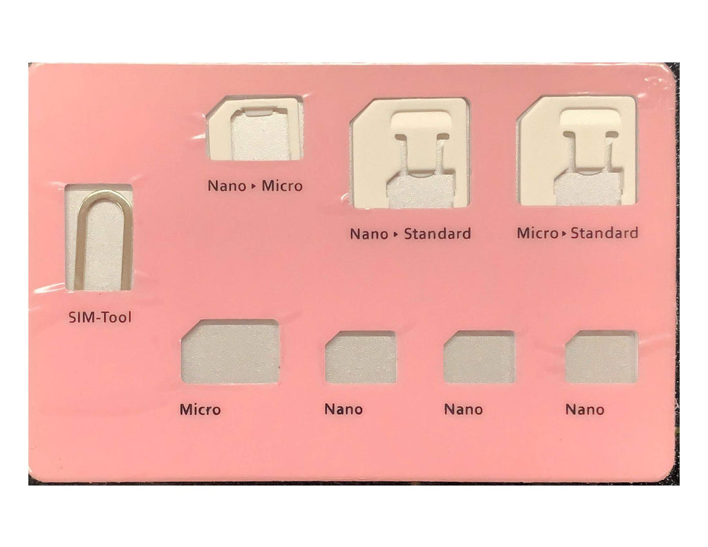 Sim Card Kit - Card Size SIM Card Holder with Standard Eject Pins (card size)- iMartCity -pink